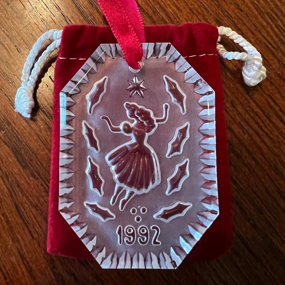 Vintage 1992 Waterford 9 Ladies Dancing 12 Days of Christmas Crystal Ornament
